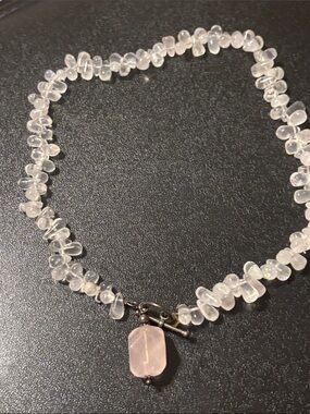 Silpada Rose Quartz Beaded Necklace Pink Retired Vintage Romantic Fairytale